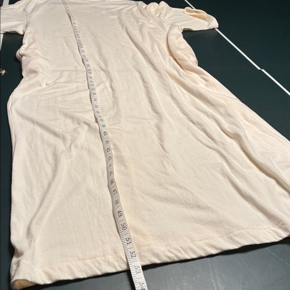 Essentials Womens Short Sleeve Maxi Dress in Cream with pockets - Picture 12 of 12